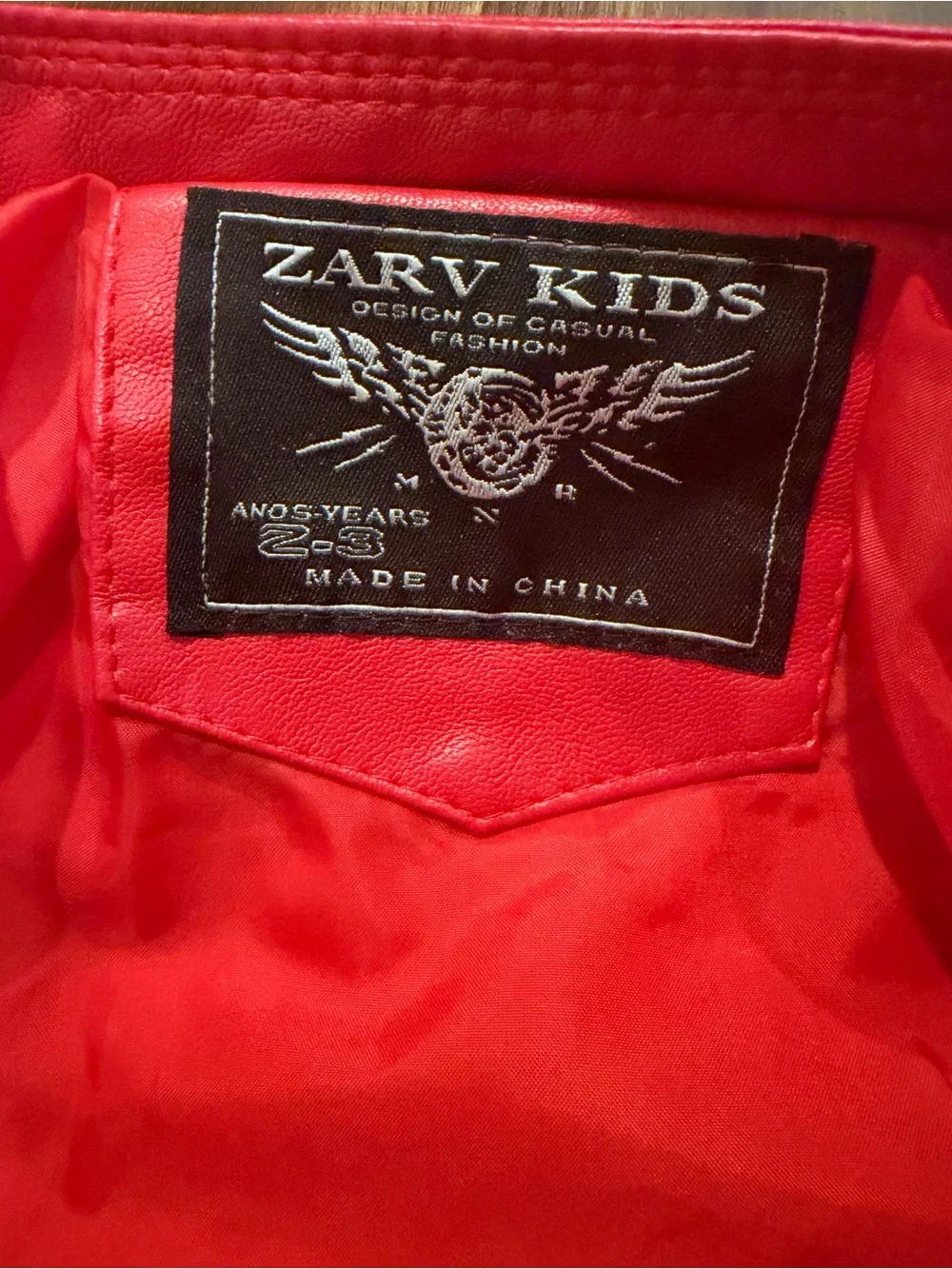 2T - 3T Toddler Red Faux Leather Jacket - excellent condition